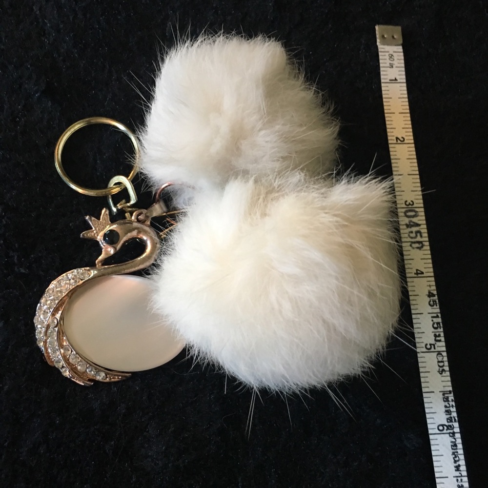 KEYRING CHARM Real Rabbit FUR Great EASTER 🎁 Gift